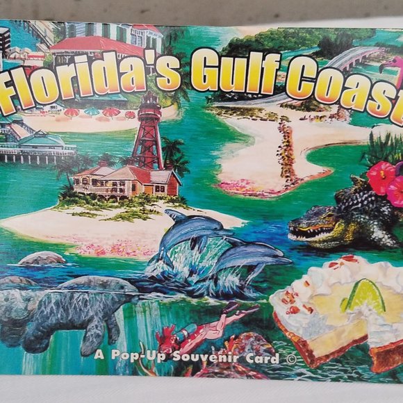 VTG Florida's Gulf Coast Popup Postcard Ft Myers Beach Sanibel Captiva Island - Picture 7 of 9